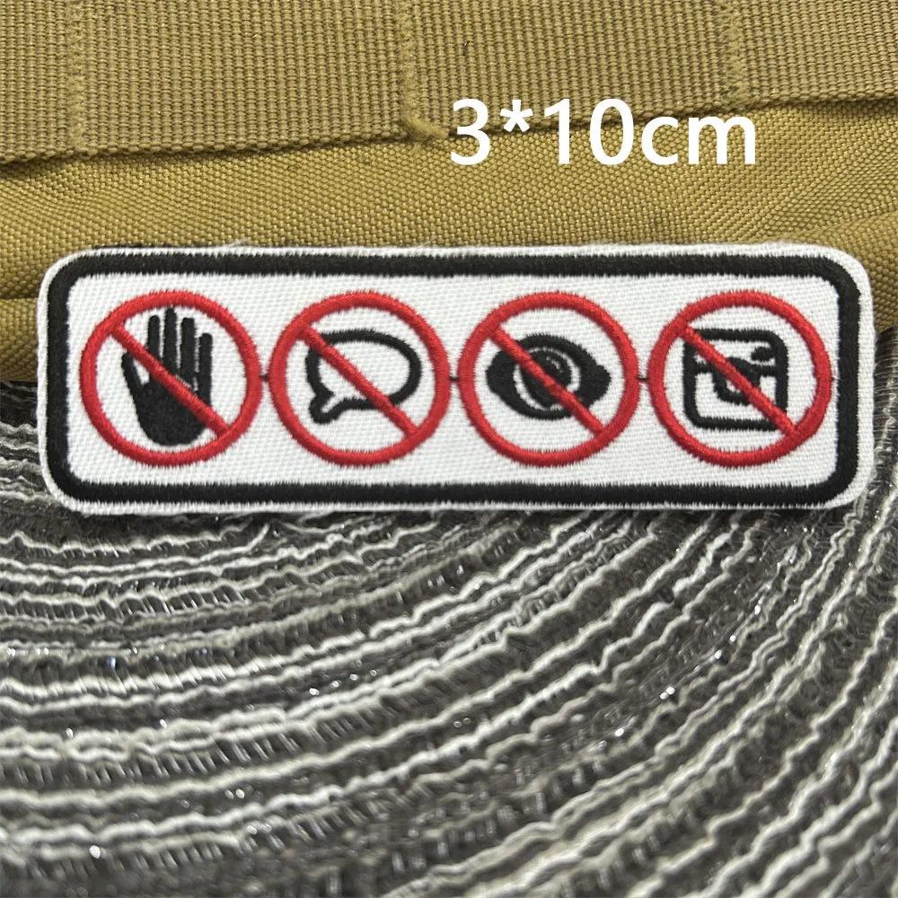 Banksy Throwing Flower Boy Embroidered Tactical Patch Prohibited Logo Outdoor Adventure Military Hook and Loop Backpack Stickers