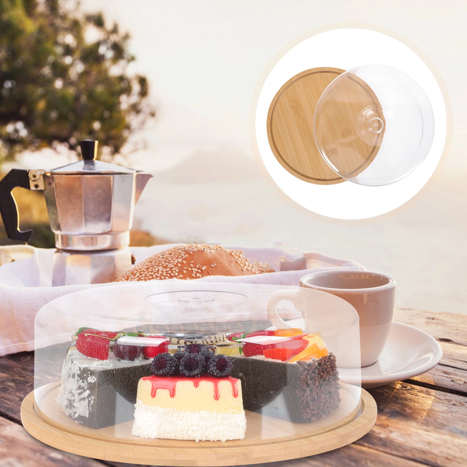

Bamboo Butter Tray Lid Clear Dish for Refrigerator Food Container Snack Box Storage Bread Tray Kitchen Ware Set