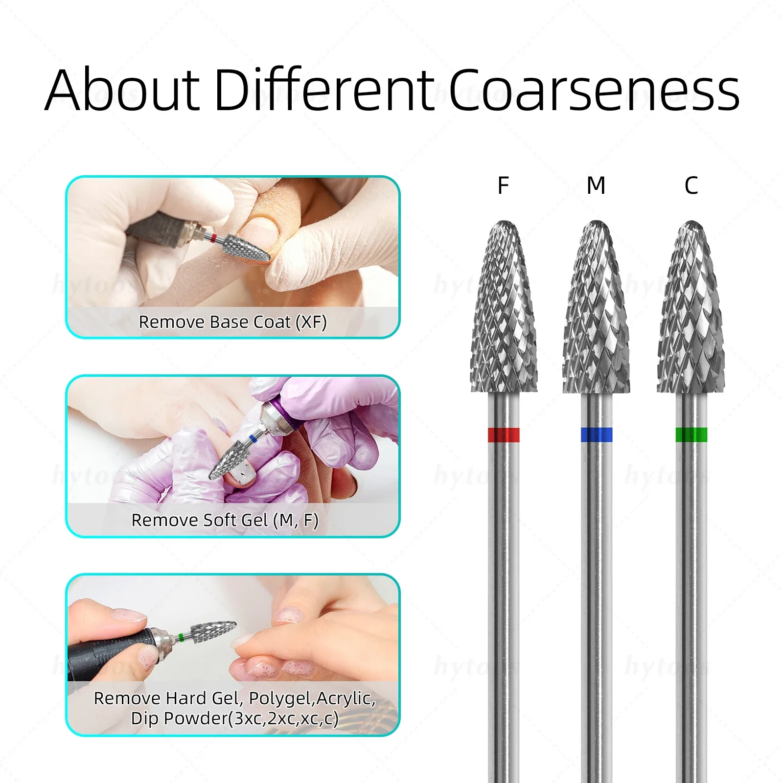 HYTOOS 5 مللي متر لهب مسمار لقمة ثقب المهنية كربيد بت لإزالة طلاء الأظافر أدوات مانيكير دائمة لتقنيات الأظافر وتقوم بها بنفسك
