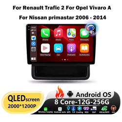 For Renault Trafic 2 For Opel Vivaro A For Nissan primastar 2006 - 2014 Car Radio Carplay Navigation GPS Android 16 Auto 4G WIFI
