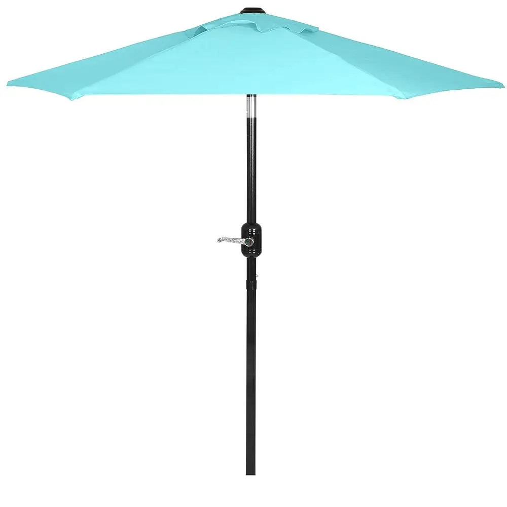

6 Ft Outdoor Patio Umbrella, Easy Open/Close Crank And Push Button Tilt Adjustment - Aqua Market Umbrellas