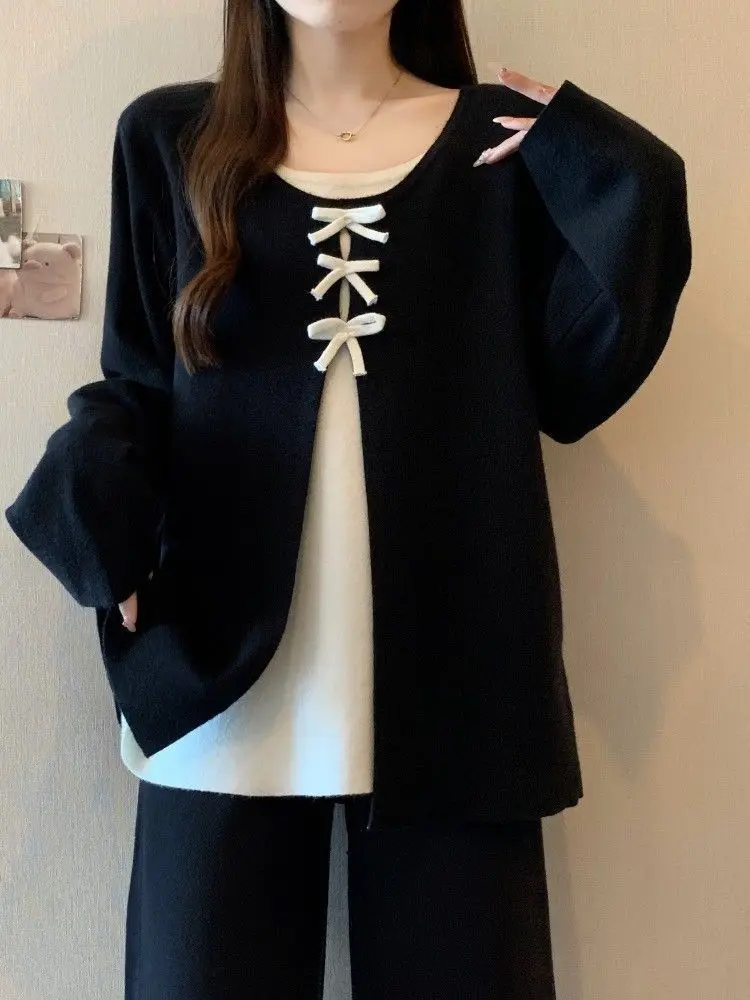 

Stylish Loose Design-Sense Two-Piece Color-Block Top
