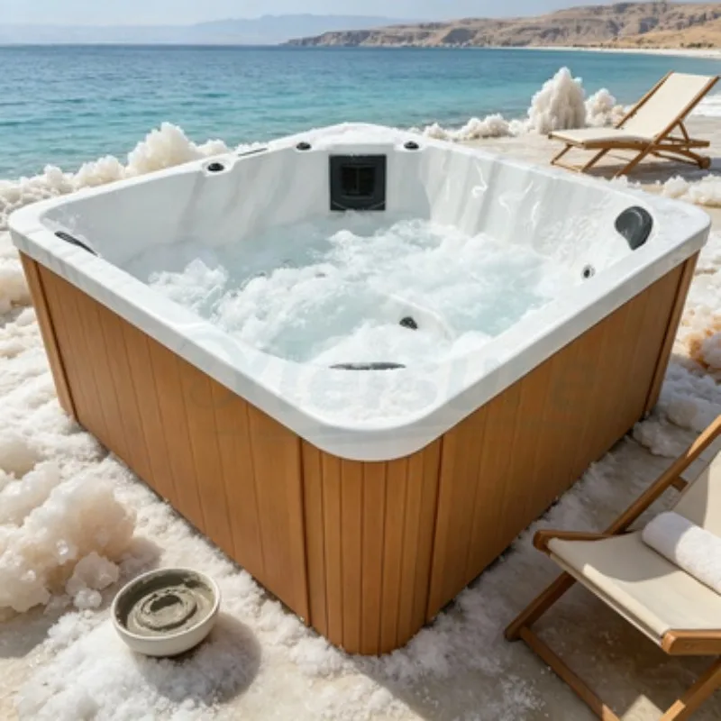 7 Person Outdoor Whirlpool Spa Hot Tub Massage Bathtub Acrylic Jacuzzi with 121 Jets LED Lights and Balboa Smart Control