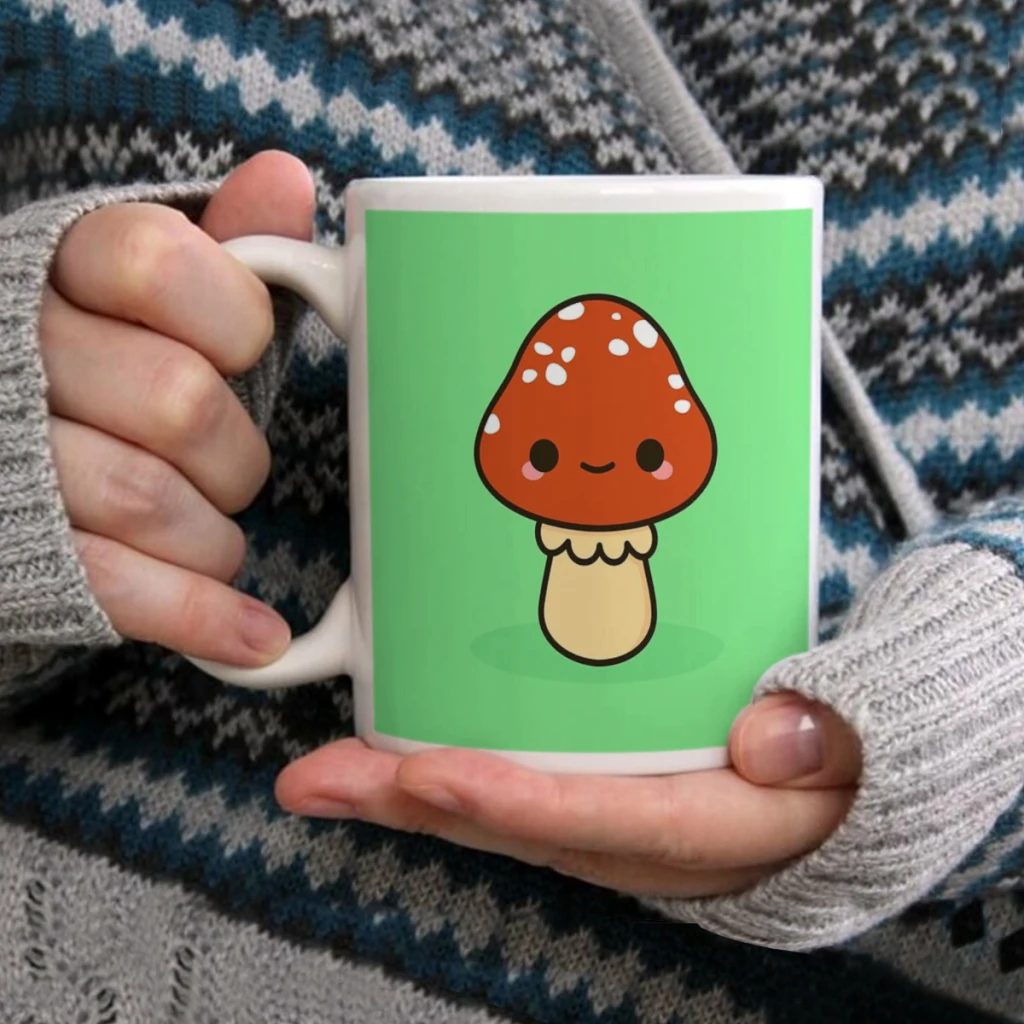

Kawaii red toadstoolCoffee Mug Tea Cup 11oz Coffee Cup Funny Birthday Ceramic Mug Personalized Cup