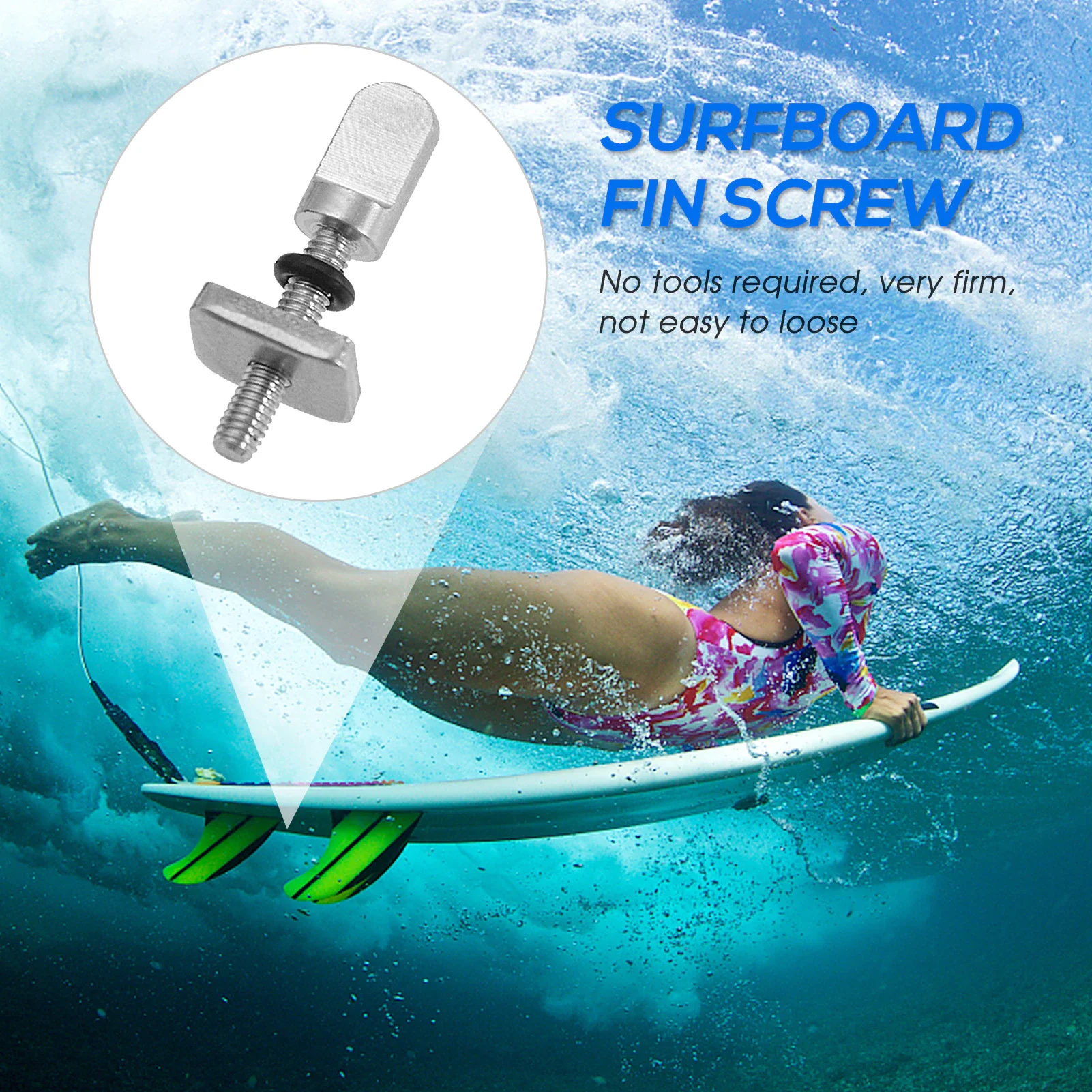 Stainless Steel Surfboard Fin Screw M4 Surf Fin Bolts Longboard Sliding Fin Screws Single Fin Nails Replacing Screws