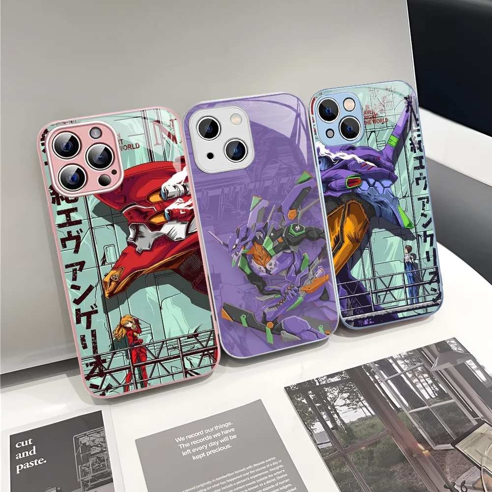 N-Neon G-Genesis E-Evangelion Phone Case Tempered Glass For Iphone 14 13 12 11 Pro Mini XS MAX 14Plus X XS XR Cover