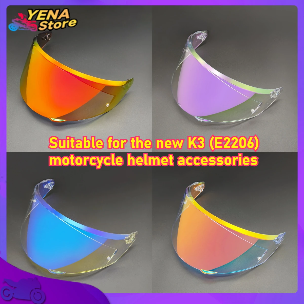 

Suitable for the new K3 (E2206) motorcycle helmet accessories Visor UV protection Visera Casco motorcycle helmet accessories