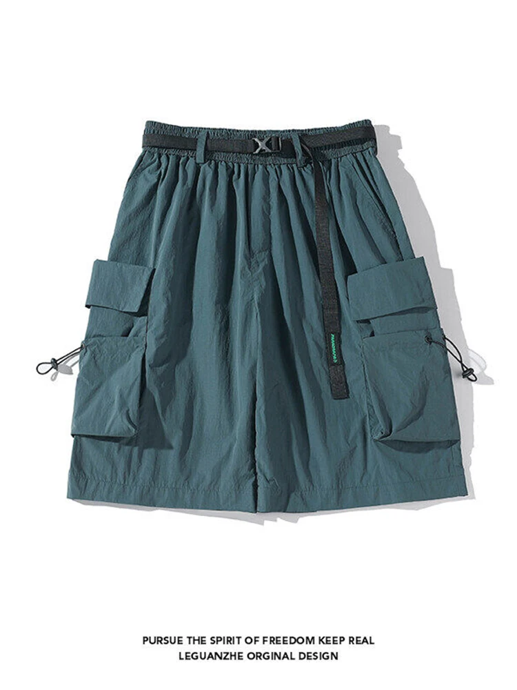 

Мужская рабочая одежда, летние брюки большого размера, повседневные брюки большого размера с широкими штанинами, модные уличные трендовые функциональные модные брюки