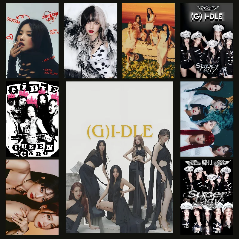 Kpop G-gidle Poster Self-adhesive Art Waterproof Paper Sticker Coffee House Bar Room Wall Decor