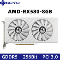 Graphics Card SOYO New AMD Radeon RX580 8G GDDR5 Memory 256Bit PCIE3.0x16 Gaming GPU Cards for Desktop Computers RX580