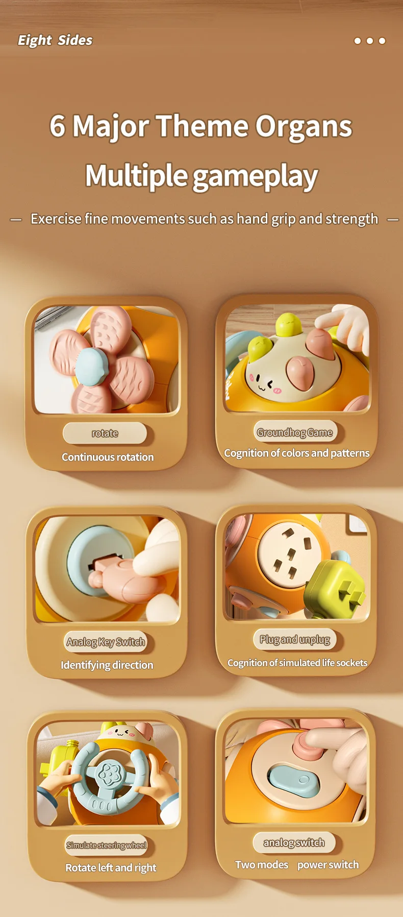 Baby Montessori Beschäftigt Bord Sensorischen Beschäftigt Bord Baby Praxis Fähigkeiten Aktivität Cube Frühe Pädagogische Reise Spielzeug Für Kleinkinder 1-3 – Detail 13