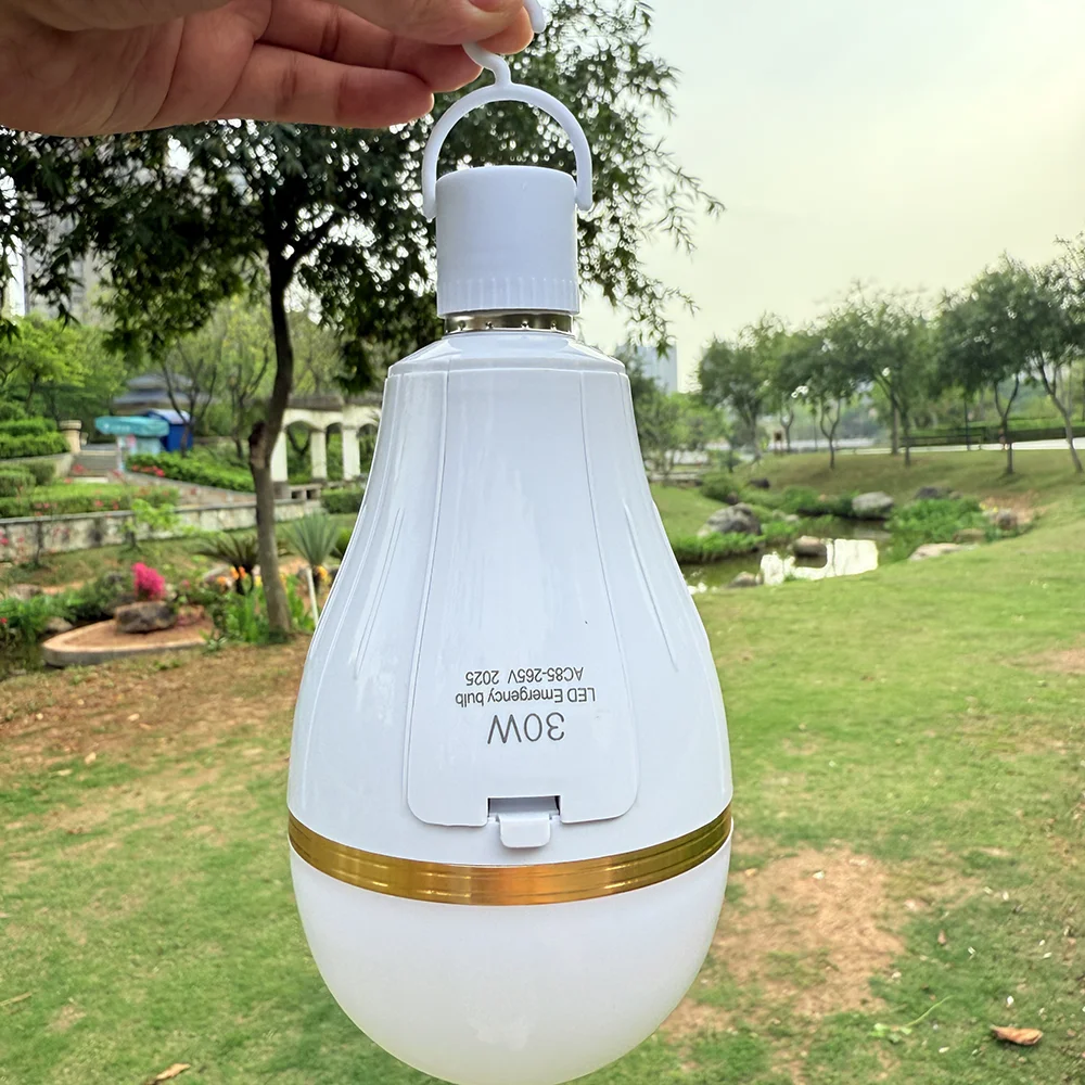 15W/30W LED Emergency Bulb E27 AC85-265V Charging Chip Emergency Power Outage Camping Outdoor Home Backup Light Portable Bulb