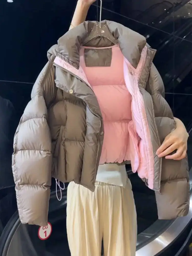 Einzigartige Ort I Ey Damen-Daunenjacke Winter 2026 Neu Kleine Größe Hochwertige Pufferjacke Oberbekleidung Pendler-Stil Reguläre Passform