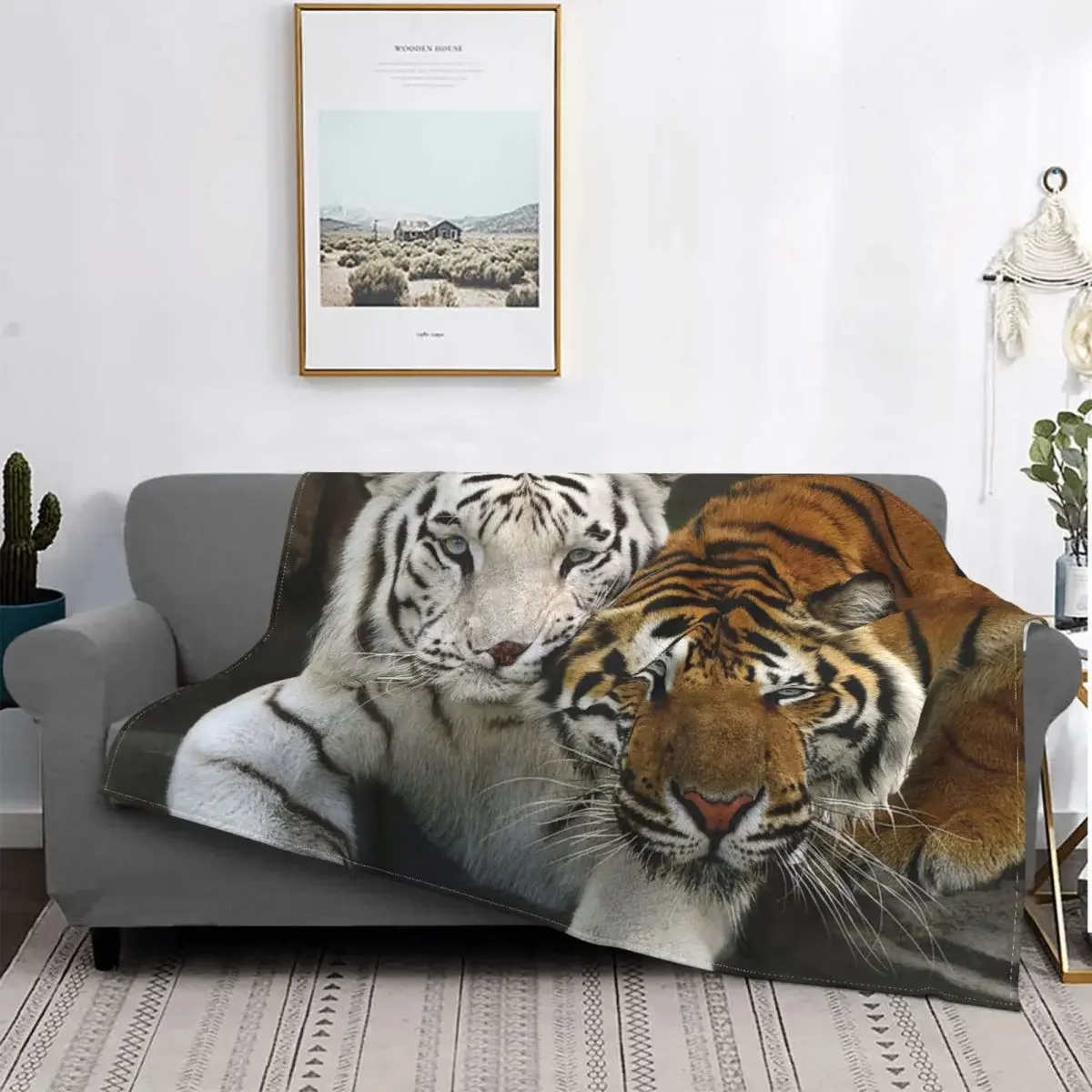 Bengal Tiger Blanket Animal Lovers Flannel Awesome Breathable Throw Blankets for Bedding Lounge All Season