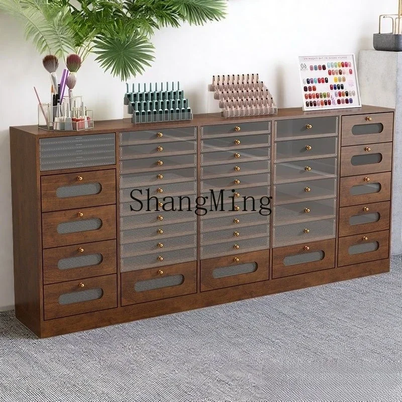

CL wood retro manicure display cabinet nail polish storage locker floor display cabinet