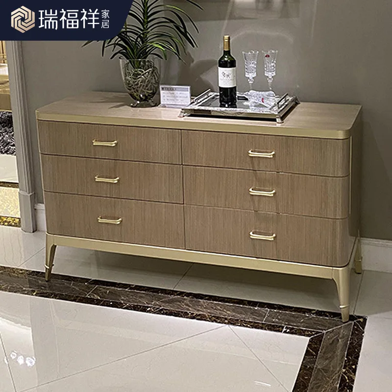 CX light luxury modern simple solid wood six pumps, entrance, dining side cabinet, multi-functional master bedroom locker