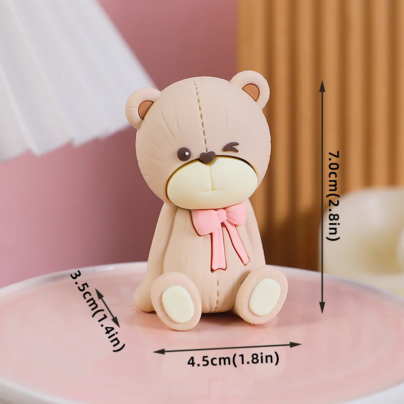 Rosa und blauer 3D-Bär-Kuchenaufsatz mit großem Regenbogen-Buchstaben für Babyparty, Bärendekorationen, Jungen und Mädchen, alles Gute zum Geburtstag, Partyzubehör – Detail 12