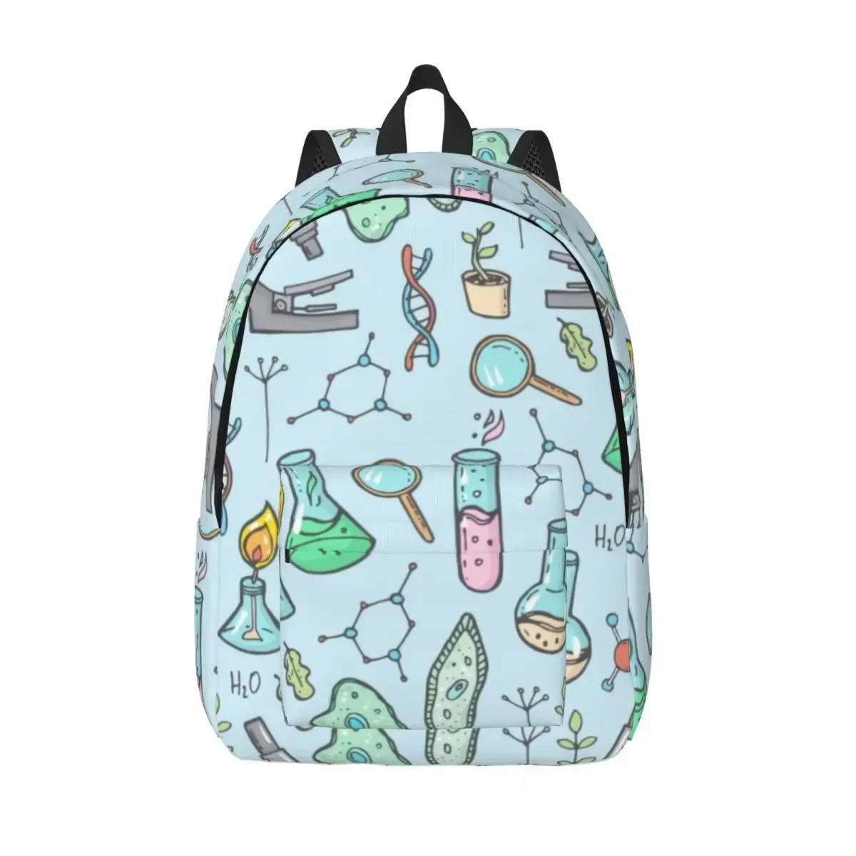 

Customized Biology And Chemistry Canvas Backpack Women Men Basic Bookbag for School College Natural Science Studies Bags