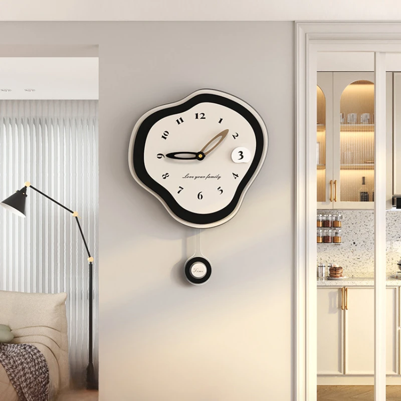 

Special-Shaped Wood Hanging Watch, Retro Art Clock, Living Room, Modern, Simple, Decorative, Creative Home Light, Luxury, New
