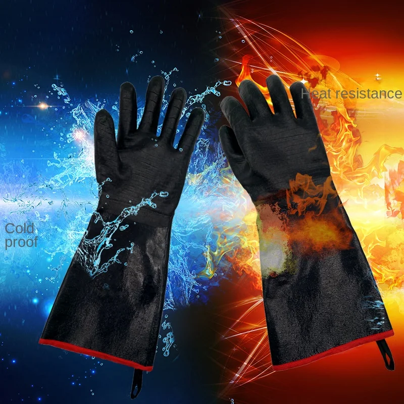 Neoprene Gloves High Temperature 350 Degrees Heat Insulation Flame Retardant Fire Protection Labor Protection