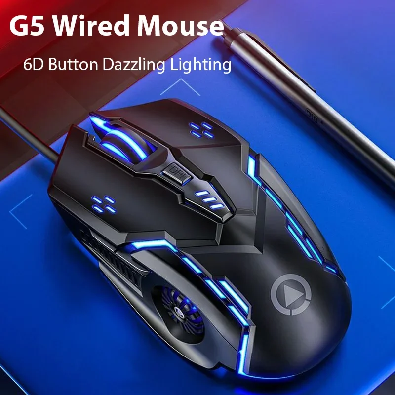 Original G5 Wired Mouse BackLight High Sensitivity 6 Keys Macro Programming Gaming Mechanical Mouse For Game Computer Tablet PC