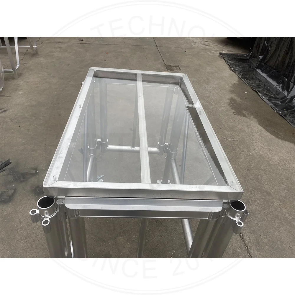 Portable Aluminum Music Stage Durable 4*4, 4*8ft Plexiglass Stage Platform For Outdoor Music Event Party