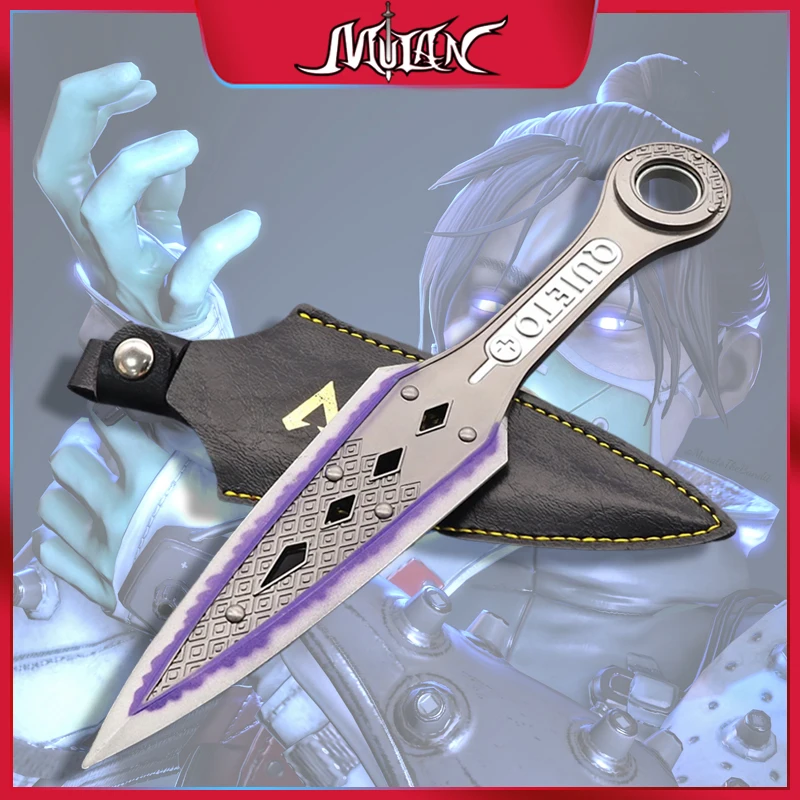 Apex Legends Heirloom Wraith Weapon modelo de aleación Kunai giratorio con funda Octane Samurai Cosplay Swords juguetes de seguridad para niños, 22cm