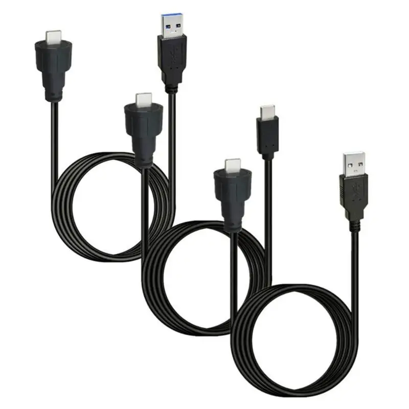 R53C USB2.0/USB3.0 to USB C Data Cable Quick Charging Data Transfer Black USB C Cord
