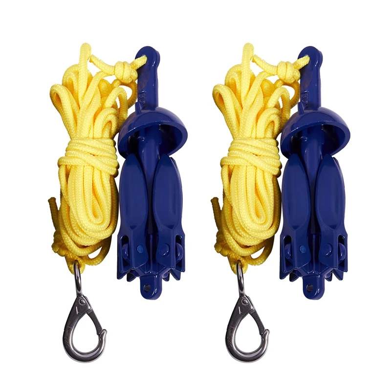 2X 4-Tine Rowing Boats Folding Anchor Small Boat Anchor Marine Rope Kit For Kayak Canoe Boat Marine Accessories (Blue)