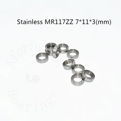 SMR117ZZ Stainless steel bearing 10 Pieces 7*11*3(mm) antirust metal sealed High speed Mechanical equipment parts