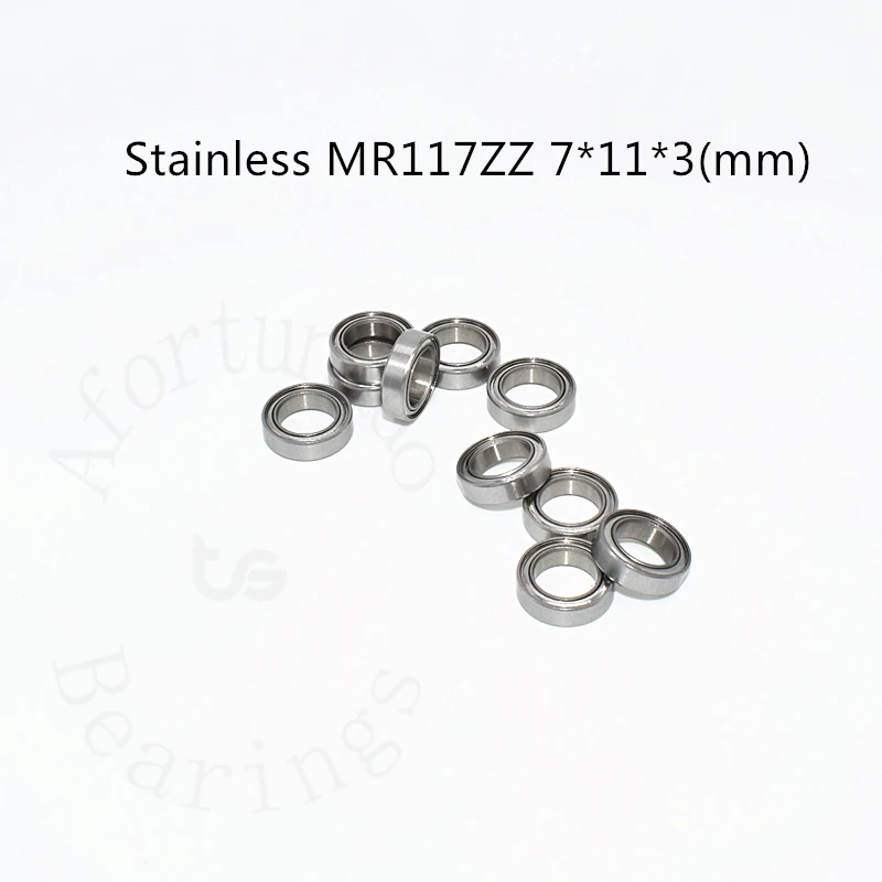 SMR117ZZ Stainless steel bearing  10 Pieces 7*11*3(mm)  antirust metal sealed High speed Mechanical equipment parts