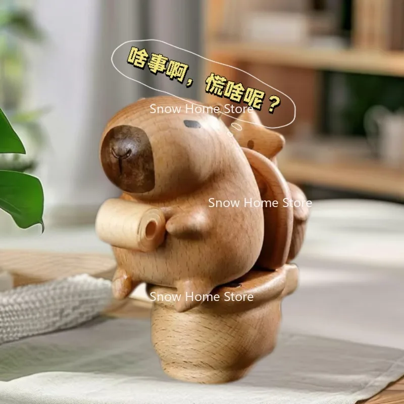 Creative Cute Kapibara Ornament Wooden Magnetic Suction DIY Assembly Cure Decompression Children's Birthday Gift