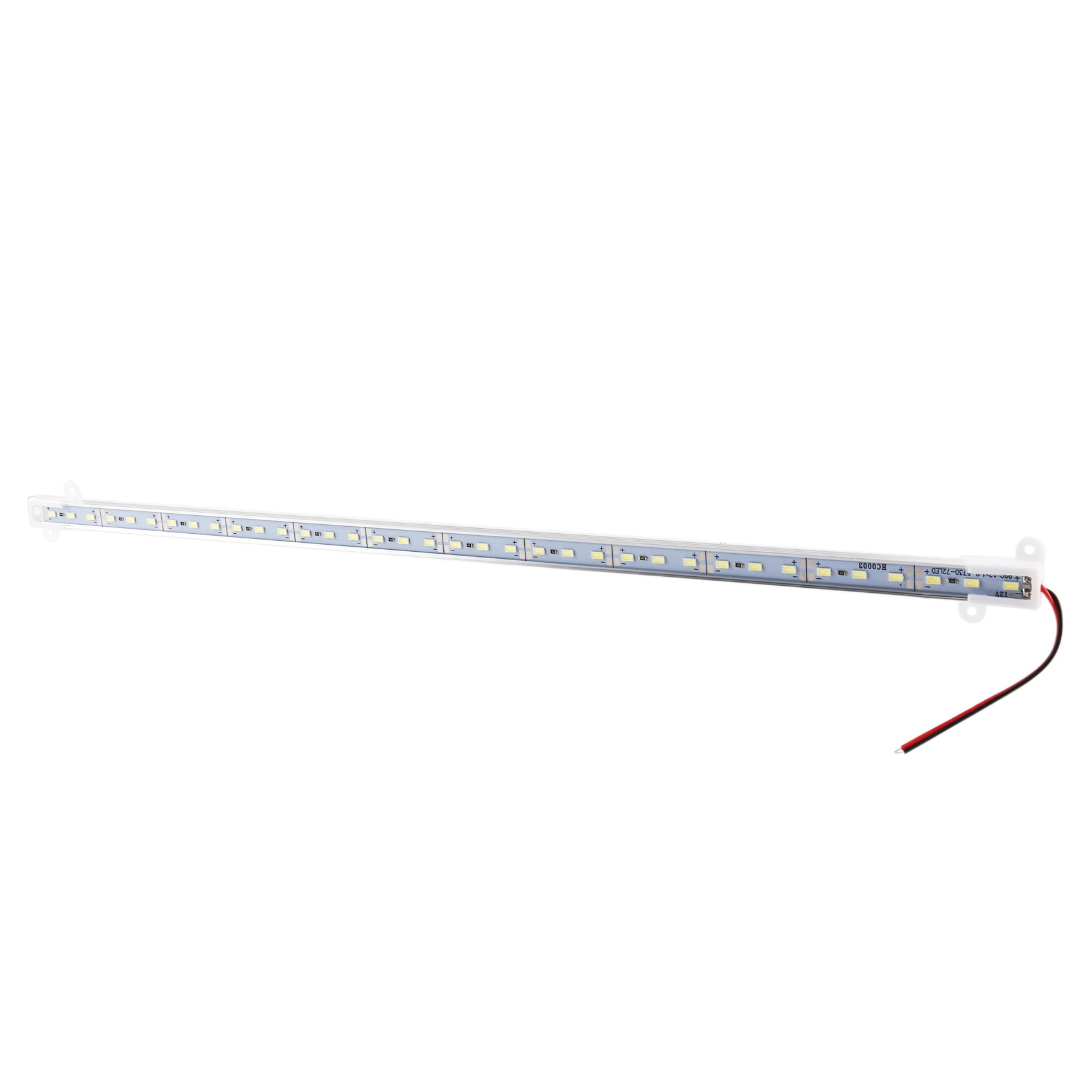 A95G 6X 50CM 12V 36 LED 5630 SMD Lampu Strip Keras Cangkang Aluminium Dengan Tutup Ujung Putih