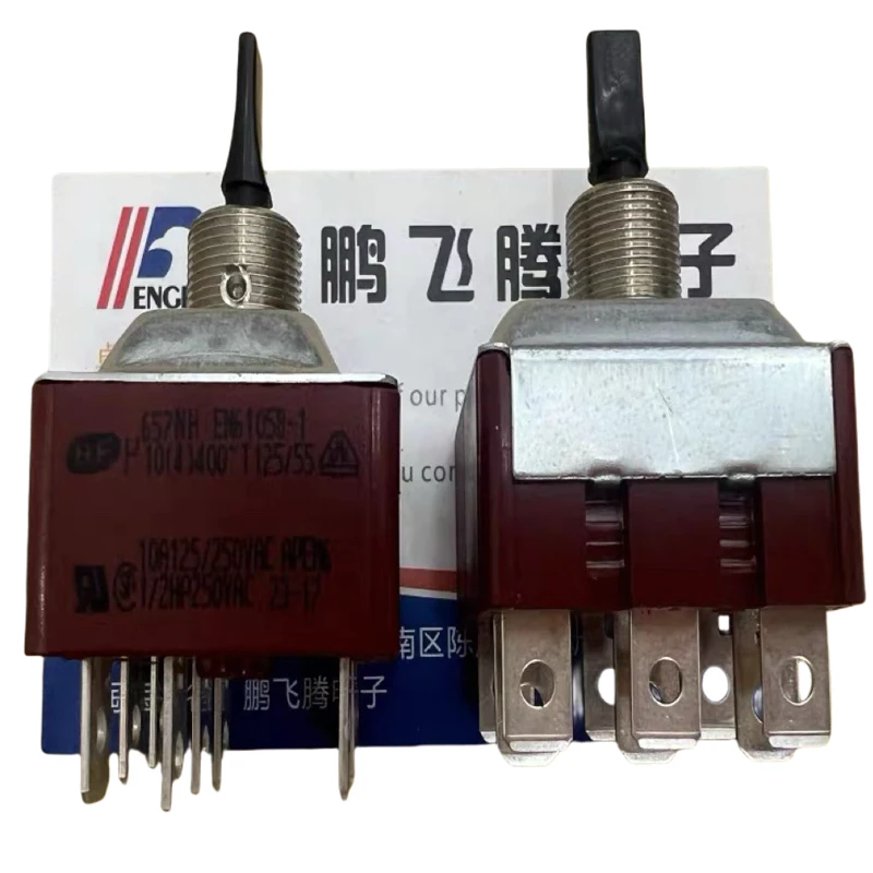 

1PCS/LOTS France APEM 657NH/2 Large Button Switch 9-pin 3-position Bilateral Self-Resetting Rebound Flat Shank Rocker Rocker Arm
