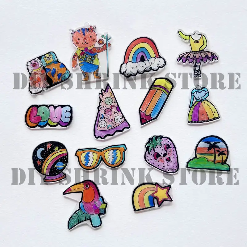 20/10 Stuks Frosted Shrink Plastic Art Film DIY Handwerk Charms Blank Shrinky Papier Handgemaakte Fun Tag Oorbellen Gift accessoires