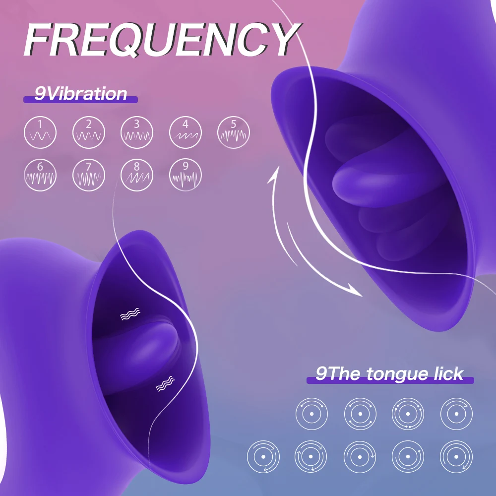 Oral Sucking Vibrator 9 Speeds Licking Vibrating Rose Sex Toys for Women Tongue Nipple Clitoral Stimulator Female Masturbation — view 6