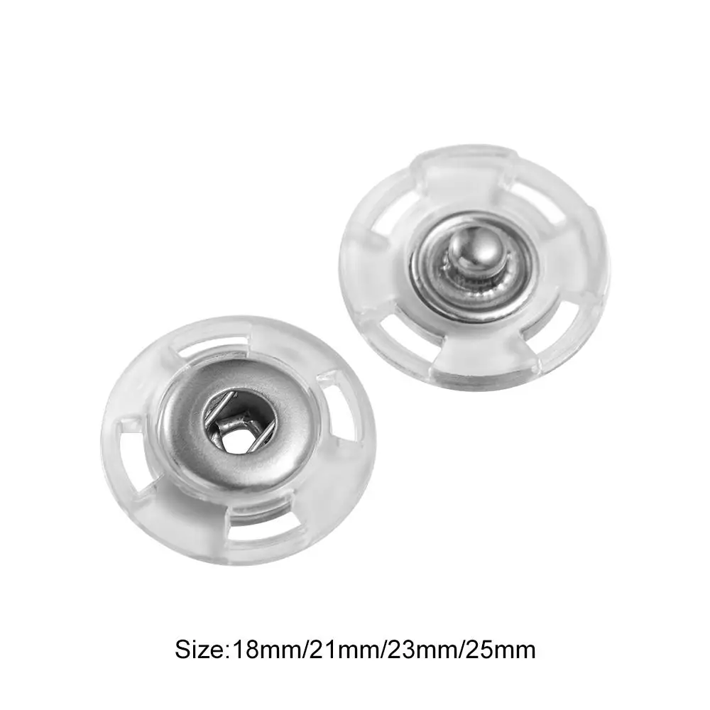 10 pcs Round Invisible Snap Button DIY Plastic Fastener Transparent Snap Button Concealed Transparent Sweater