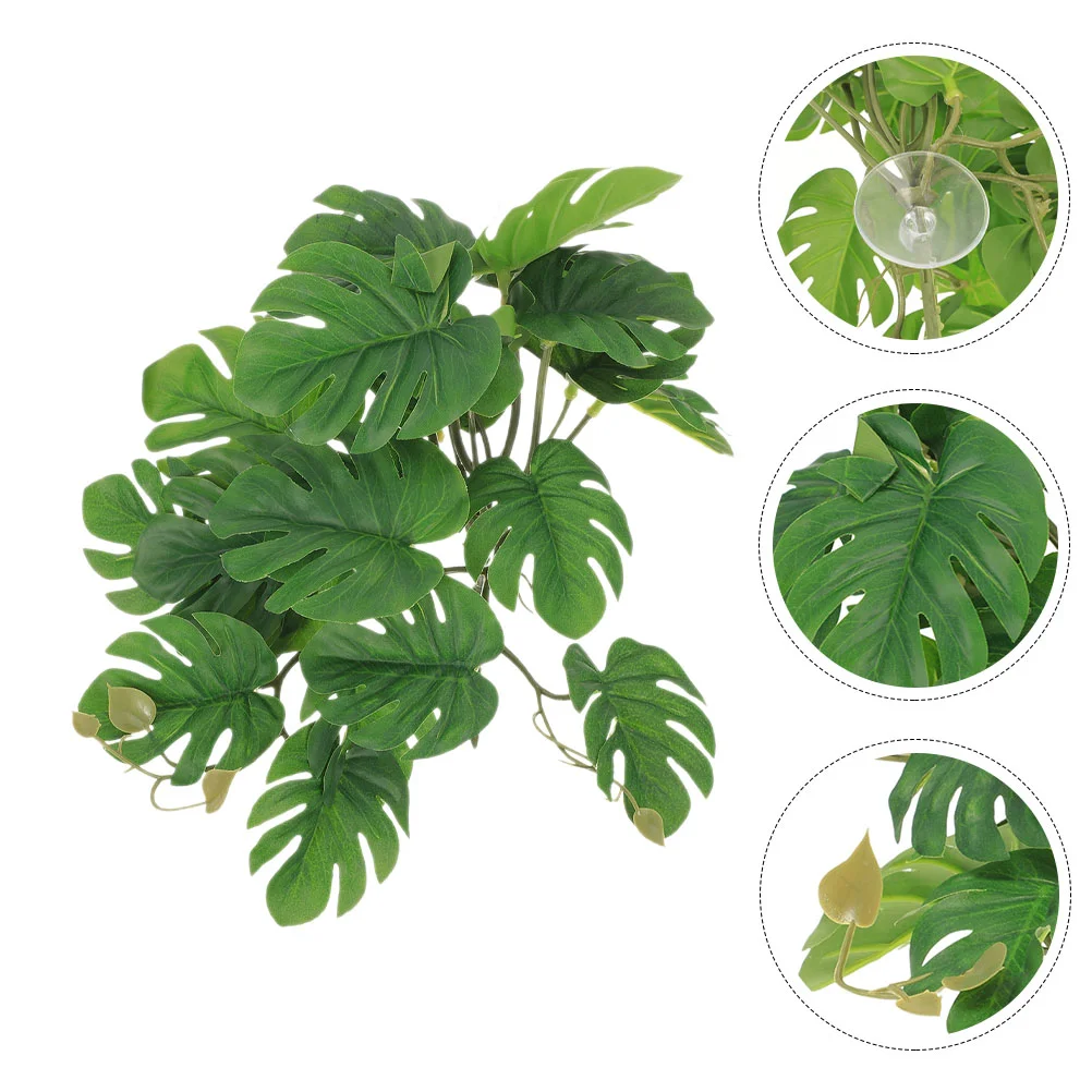 Suction Cups for Hanging Plants Reptile Tank Leaf Terrarium Light Bulb and Decorations Climbing Plastic Supplies