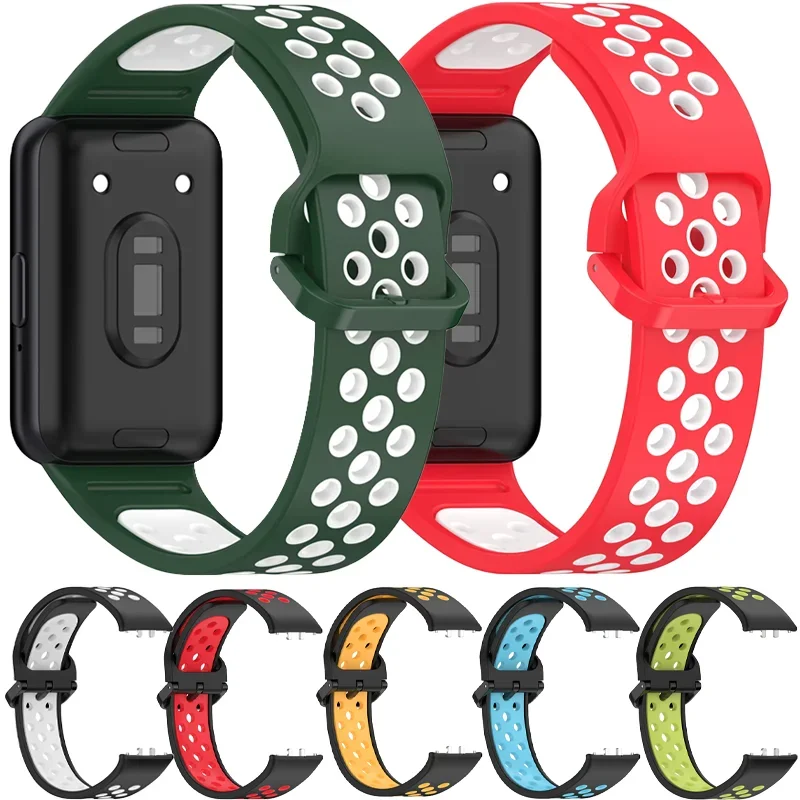 Two-tone Soft Silicone Strap For Samsung Galaxy Fit 3 Sports Bracelet Band For Samsung Galaxy Fit 3 Breathable Wristband Correa