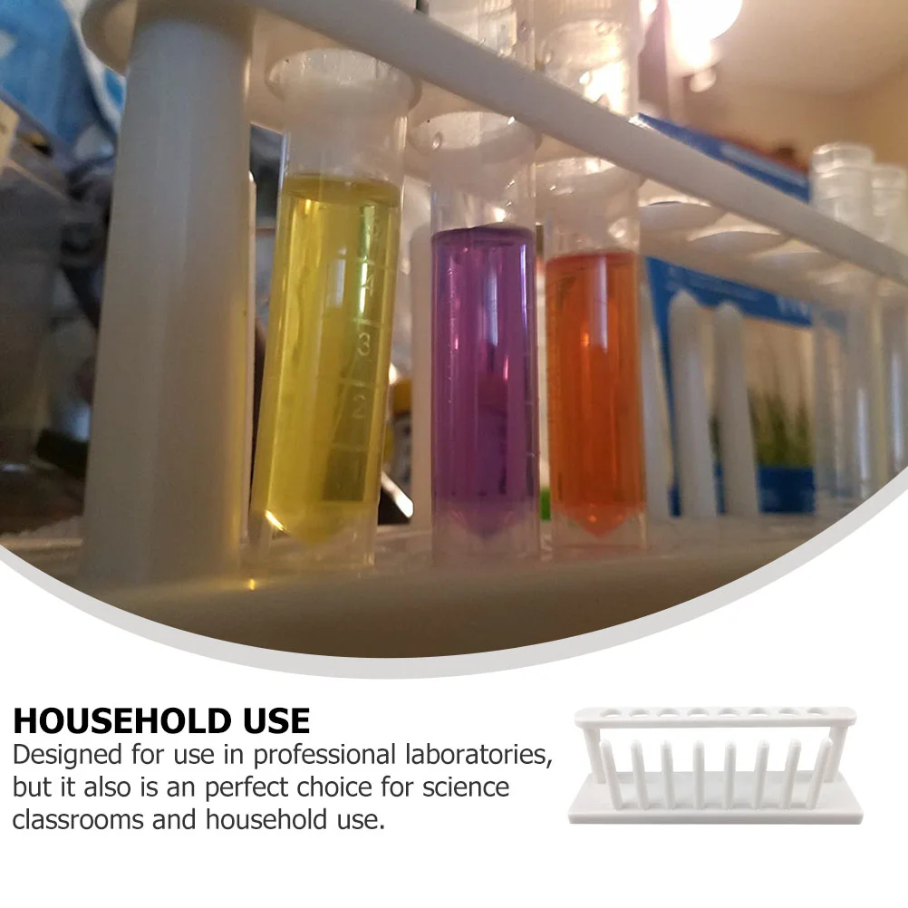 Plastic Test Tube Rack 8 Holes Stand Test Tube Stand Shelf School Supply Laboratory Test tube Stand Plastic Tube Holder