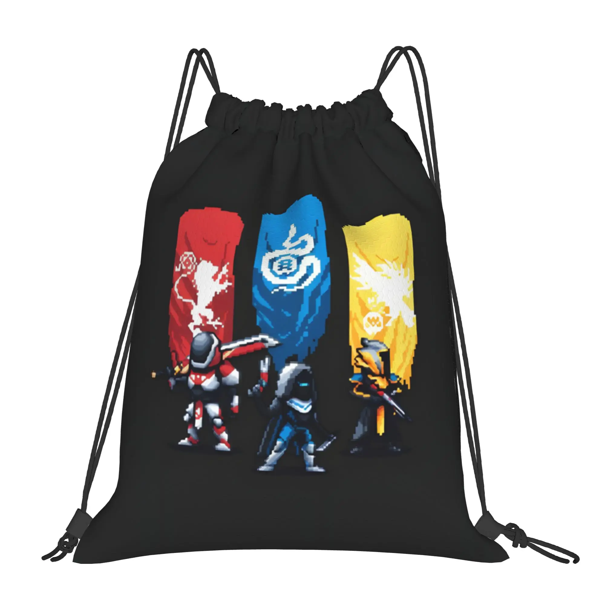 Sac à dos portable à cordon de serrage pour fans de jeux de science-fiction Hunter & Warlock Destinies, 1 pièce