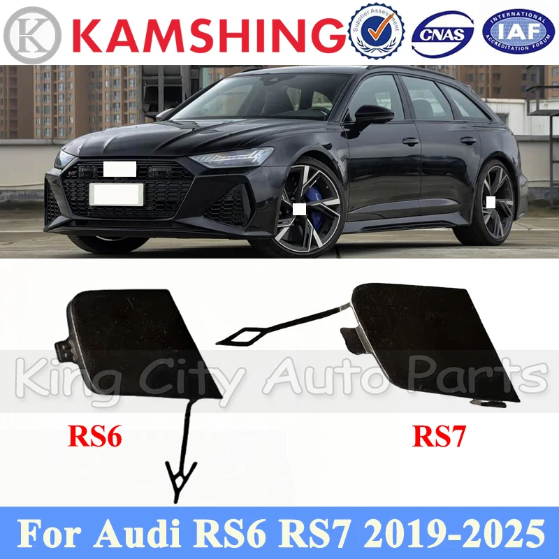

CAPQX Unpaint Color Front Bumper Tow Hook Cover Lid For Audi RS6 RS7 2019-2025 Front Trailer Cover Garnish Lid Towing Shell