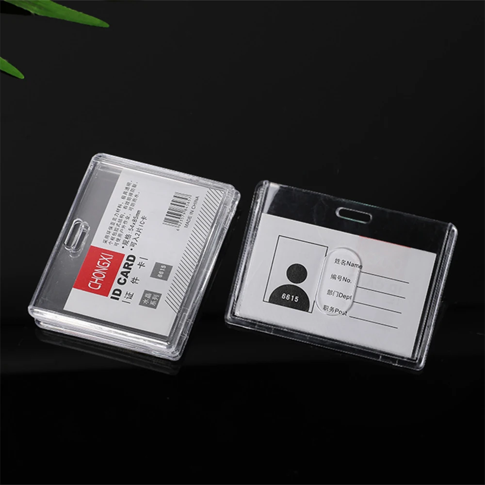 Clear Acrylic Office Staff Card Cover Case Hard Protect Sleeve Student ID Name Bus Card Holder School Supplies 9*5.5cm Wholesale