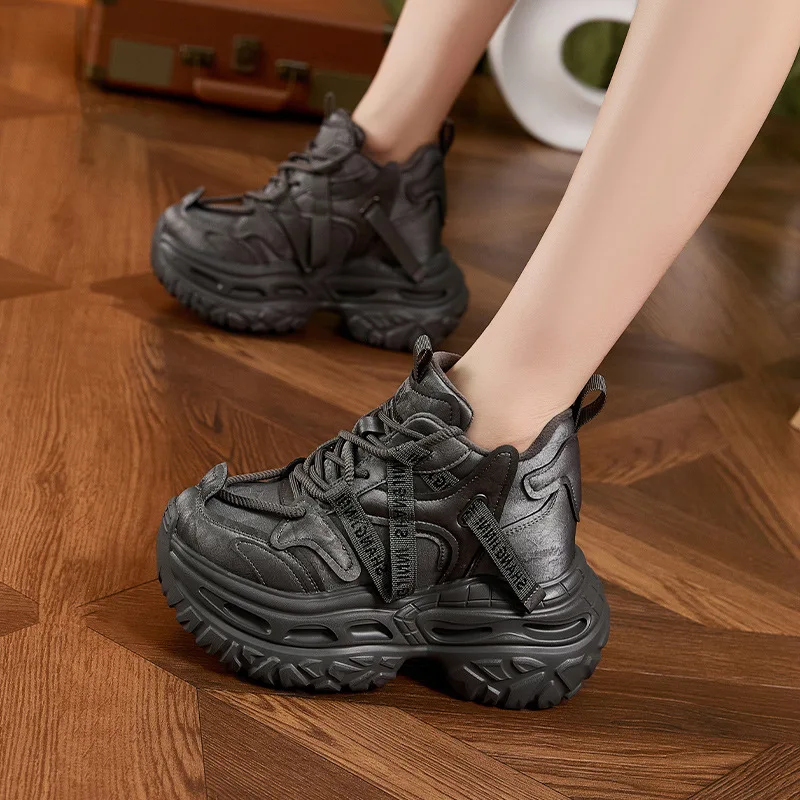 

Женская бархатная обувь, увеличивающая рост, 9 см, новая женская повседневная обувь на толстой подошве, уличная легкая нескользящая теплая обувь с высоким берцем