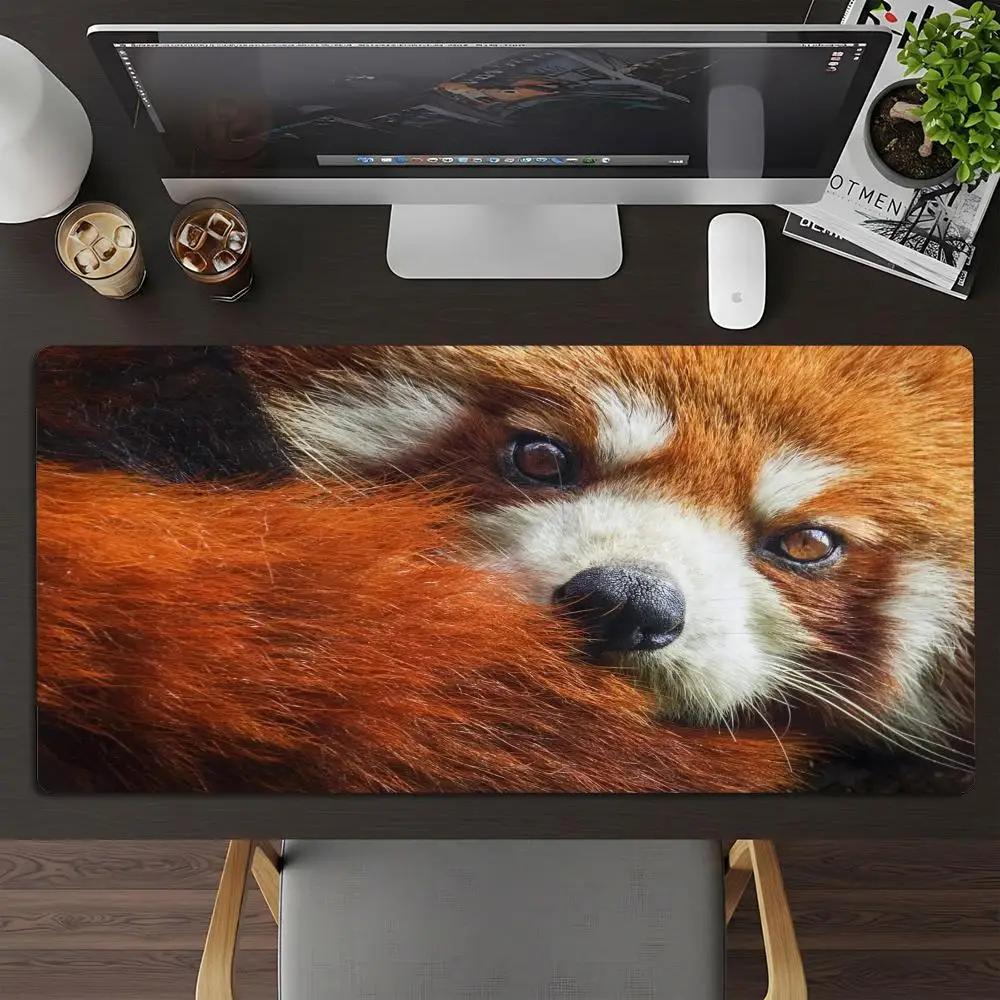 Large Mousepad Close Up Red Panda Mousepads Keyboard Mat Deskpad Pc Game Desk Mats Furry Animal Mouse Mats For Desktop