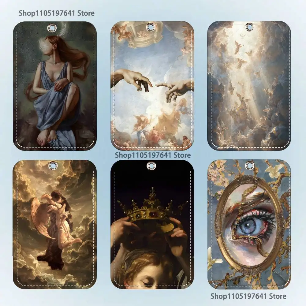 

Renaissance Art Painting Holder Keychain For Bank Business Work Card Holder Student Card Protective Case Bus Card