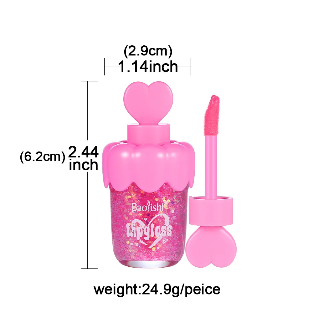 カラーチェンジグリッターリキッドリップスティックミラー保湿スパークルリップグロスメイクアップ透明ウォーターリップグレイズメイクアップコスメティクス