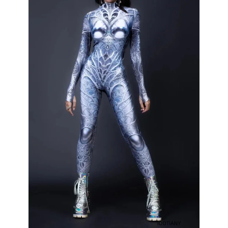 EE01 Colorful Sexy Bodysuit Punk Gothi Women Cosplay Jumpsuit Carnival Slim Zentai Suit Xmas Costume Festival Theme Party CaIo0！