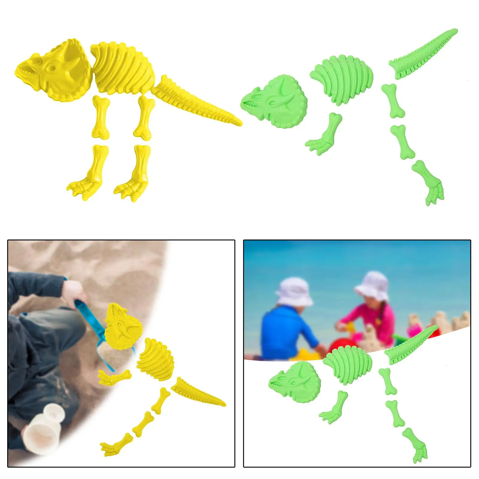 7x Play Sand Skeleton Dinosaur Toys Skeleton Beach Toy Set Outdoor Games for Kids