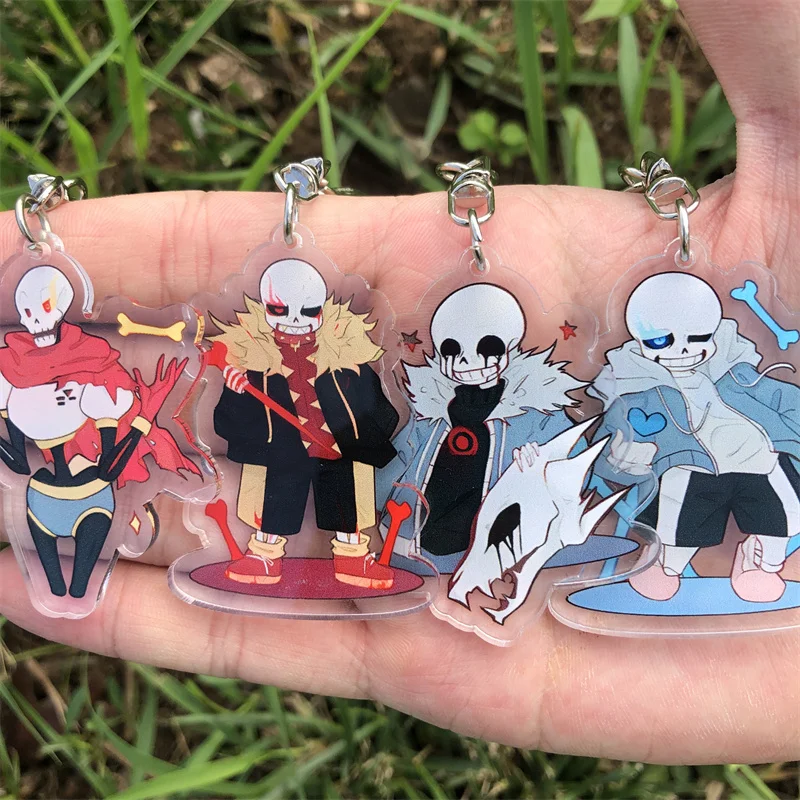 

Game Papyrus Asgore Asriel Chara Keychain Cosplay Accessories Cartoon Key Chain Pendant Badge